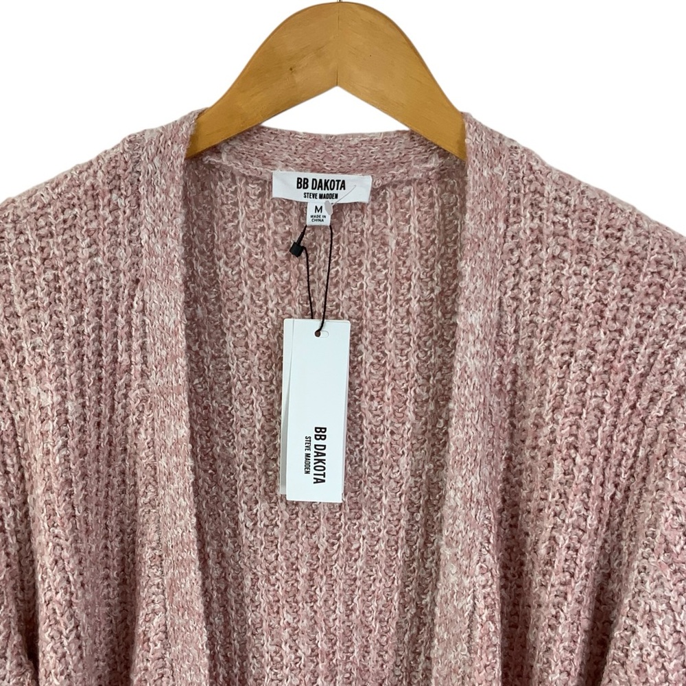 BB DAKOTA x STEVE MADDEN Marled Multi Pink Open-Front Cardigan With Pockets S39 - Picture 5 of 7